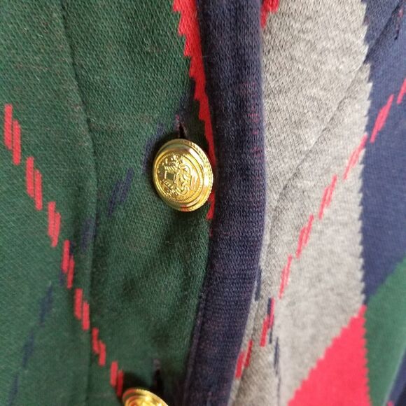 VTG Talbots Women Diamond Button Up Cardigan Sweater Sz M Gold Buttons Classy - Picture 4 of 8